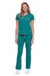 Natural Uniforms Womens 11 Pocket Cool Stretch Cargo Scrub Set (True Hunter Green, 3X-Large)