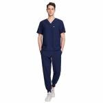 uniformsworld Louis Scrubs Set for Men — Classic V-Neck Stretch Top & Jogger Pants Yoga Waistband, 8 Pockets, Anti-Wrinkle