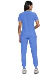 floralhue Scrubs for Women, Women's Medical Scrub Sets, V-Neck Scrubs Top & Cargo Pants with 12 Pockets, True Blue, S