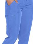 floralhue Scrubs for Women, Women's Medical Scrub Sets, V-Neck Scrubs Top & Cargo Pants with 12 Pockets, True Blue, S
