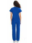 COZYFIT Scrubs for Women Set Medical Uniform - V-Neck Top & Straight Leg Pants with 9 Pockets, Unisex Workwear COZY SCRUBS, Royal Blue, L