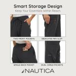 Nautica Scrub Pants for Women, Breathable Drawstring Jogger Scrubs for Women, 5 Pocket Stretch Soft Scrub Bottoms for Woman Charcoal