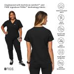 FIGS Catarina One-Pocket Scrub Top for Women - Black, M