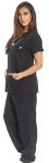 Just Love Women's Scrub Sets Six Pocket Medical Scrubs (V-Neck With Cargo Pant), Black, X-Small