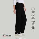 BARCO Grey s Anatomy Classic Mia Scrub Pant for Women Black, 6-Pocket Low-Rise Straight Leg Bottoms with Natural Stretch, Soil Release Fabric, and Super-Soft Finish Medium, Regular Fit