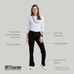 BARCO Grey s Anatomy Classic Mia Scrub Pant for Women Black, 6-Pocket Low-Rise Straight Leg Bottoms with Natural Stretch, Soil Release Fabric, and Super-Soft Finish Medium, Regular Fit