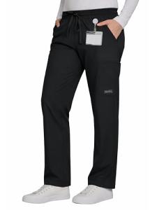Nautica Scrub Pants for Women - Straight Leg Open Bottom Professional Medical Uniform Stretch Soft Scrub Bottoms for Woman Black