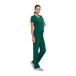 Natural Uniforms Women's Cool Stretch V-Neck Top and Cargo Pant Set (True Hunter Green, Large)