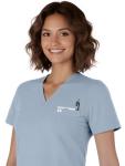 Eadflie Scrubs for Women Medical Scrubs Set - V-Neck Top & Jogger Pants with 5 Pockets, Soft Stretch Woven fabric,Side splits - (Dusty Blue/L)