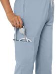 Eadflie Scrubs for Women Medical Scrubs Set - V-Neck Top & Jogger Pants with 5 Pockets, Soft Stretch Woven fabric,Side splits - (Dusty Blue/L)