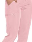 floralhue Scrubs for Women, Women's Medical Scrub Sets, V-Neck Scrubs Top & Cargo Pants with 12 Pockets, Pink Rose, L