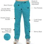Dagacci Medical Uniform Womens Medical Scrub Set Shirt Top and Pant, Teal_Green, X-Large,