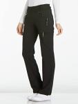 Cherokee Women's Iflex Mid Rise Straight Leg Pull-on Pant, black, M Regular