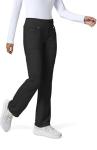 Cherokee Women's Iflex Mid Rise Straight Leg Pull-on Pant, black, M Regular