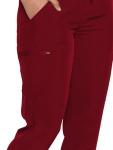 floralhue Scrubs for Women, Women's Medical Scrub Sets, V-Neck Scrubs Top & Cargo Pants with 12 Pockets, Burgundy, L