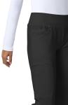 Cherokee Women's Iflex Mid Rise Straight Leg Pull-on Pant, black, M Regular