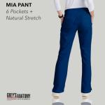 BARCO Grey s Anatomy Classic Mia Scrub Pant for Women Indigo, 6-Pocket Low-Rise Straight Leg Bottoms with Natural Stretch, Soil Release Fabric, and Super-Soft Finish Medium, Tall Fit