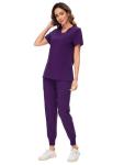 COZYFIT Scrubs for Women Set - Stretch V-Neck Scrub Top & Jogger Pant with 8 Pockets, Yoga Waistband, Anti Wrinkle, Slim Fit Women Scrubs