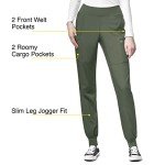 WonderWink W123 Women's Olive Cargo Jogger Pants