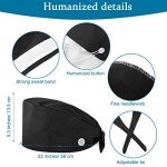 Satinior Adjustable Bouffant Hats with Sweatband - Black