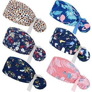 6-Pack Women’s Adjustable Bouffant Scrub Caps