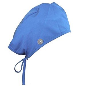 Ceil Blue Surgical Cap with Buttons and Ties