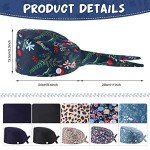 Geyoga 6-Pack Adjustable Bouffant Nurse Caps