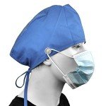 Ceil Blue Surgical Cap with Buttons and Ties