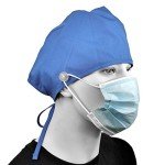 Ceil Blue Surgical Cap with Buttons and Ties