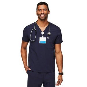 FIGS Chisec Men's Navy Scrubs with 3 Pockets