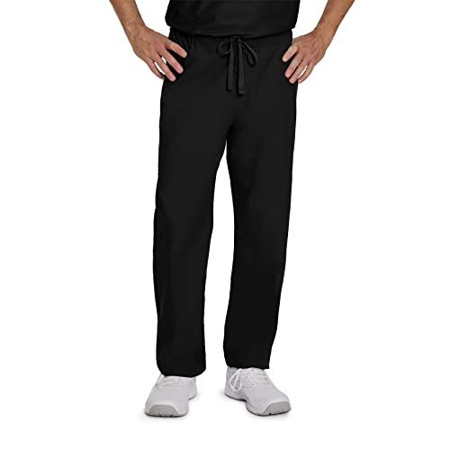 Landau Unisex Relaxed Fit Black Scrub Pants