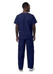 Sivvan Unisex V-Neck Scrub Top and Pants - Navy