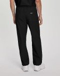 Landau Unisex Relaxed Fit Black Scrub Pants