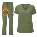 Women's Cool Stretch V-Neck Scrub Set - Olive