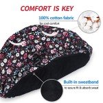 Adjustable Bouffant Caps with Sweatband and Buttons