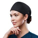 Adjustable Cotton Working Cap with Button - Black