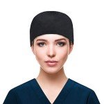 Adjustable Cotton Working Cap with Button - Black