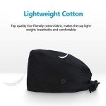 Adjustable Cotton Working Cap with Button - Black