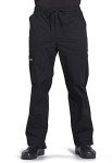 Cherokee Men's Scrub Pants with Elastic Waist, Black