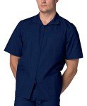 Adar Men's Zip Short Sleeve Scrub Jacket - Navy