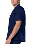 Adar Men's Zip Short Sleeve Scrub Jacket - Navy