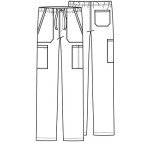 Cherokee Men's Scrub Pants with Elastic Waist, Black
