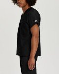 Landau Unisex V-Neck Scrub Top - Black, XL