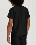 Landau Unisex V-Neck Scrub Top - Black, XL