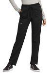 Women's Soft Stretch Drawstring Cargo Pants - Black