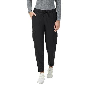 Women's Moisture-Wicking Cargo Scrub Joggers - Ebony