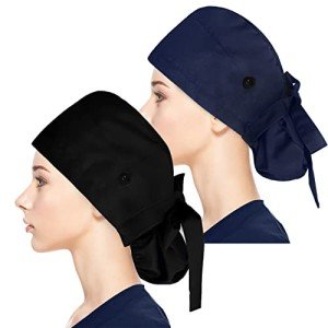 Women's Adjustable Working Caps with Button and Sweatband
