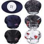 Geyoga 5-Pack Adjustable Bouffant Caps - Heart Pattern