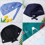 Satinior Unisex Bouffant Caps with Buttons - 4 Pack