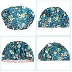 Satinior 6-Piece Printed Nursing Caps with Buttons